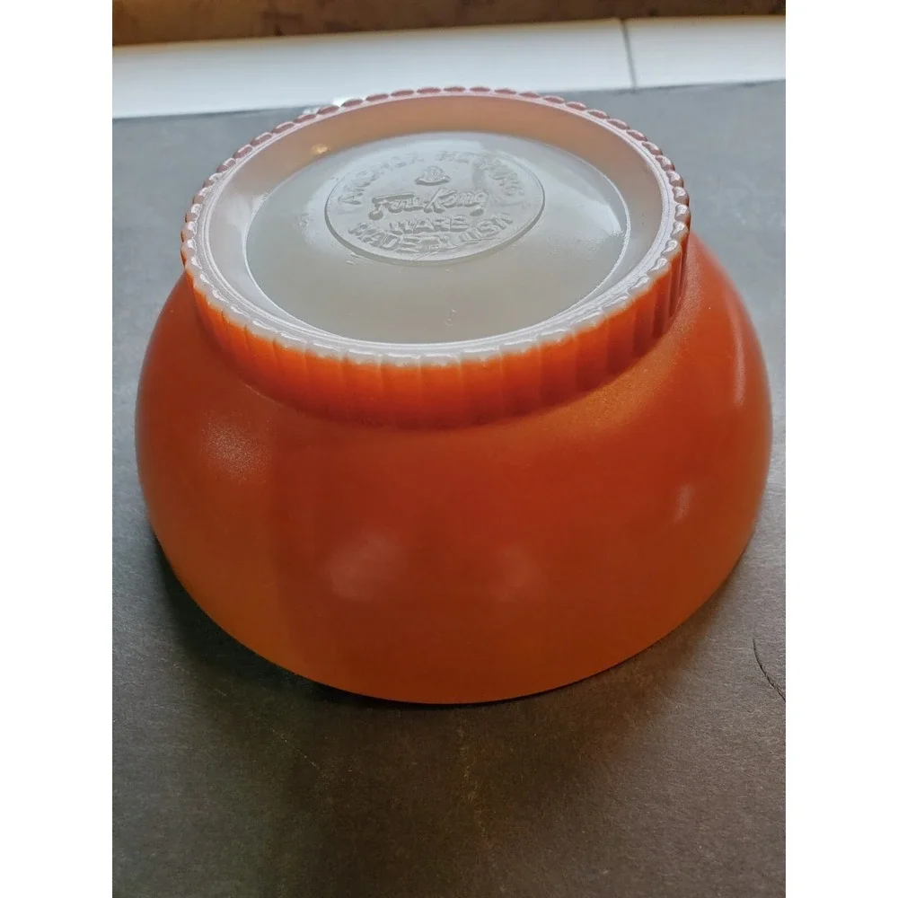 Bowl Anchor Hocking Fire King Ombre Two Tone Orange Cereal Soup Chili 5